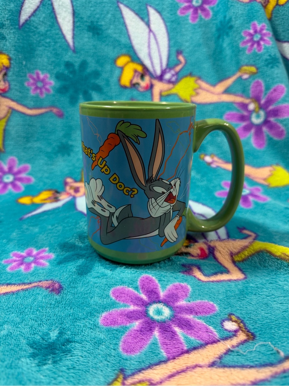 Vintage 2000 Bugs Bunny Looney Tunes Mug Warner Bros Y2K Cartoon Coffee Cup